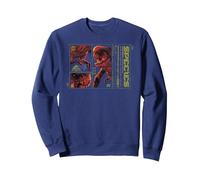 Jurassic World Rebirth Distortus Rex Species Analysis Sudadera, Unisex para Adultos, Azul Marino, XL