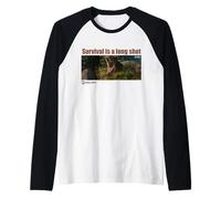 Jurassic World Rebirth Survival Is A Long Shot T-Rex Frame Camiseta Manga Raglan