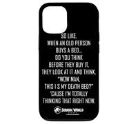 Jurassic World Rebirth Xavier Dobbs Death Bed Quote Carcasa para iPhone 12/12 Pro