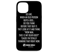 Jurassic World Rebirth Xavier Dobbs Death Bed Quote Carcasa para iPhone 13