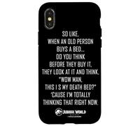 Jurassic World Rebirth Xavier Dobbs Death Bed Quote Carcasa para iPhone X/XS