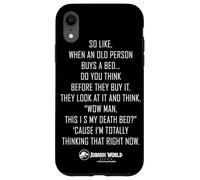 Jurassic World Rebirth Xavier Dobbs Death Bed Quote Carcasa para iPhone XR