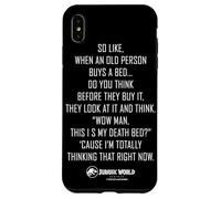 Jurassic World Rebirth Xavier Dobbs Death Bed Quote Carcasa para iPhone XS MAX