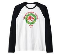 Jurassic World Tis The Season To Roar Dad Camiseta Manga Raglan