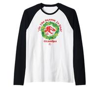 Jurassic World Tis The Season To Roar Grandpa Camiseta Manga Raglan