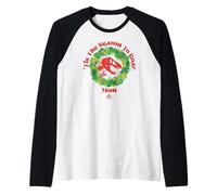 Jurassic World Tis The Season To Roar Mom Camiseta Manga Raglan