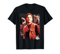 Jurassic World Two Owen and Dinosaurs Red Hue Panel Portrait Camiseta
