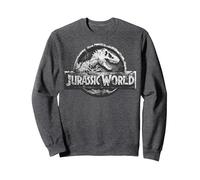 Jurassic World Two Return Stone Logo Sudadera, Unisex para Adultos, Jaspeado Oscuro, XL