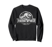 Jurassic World Two Return Stone Logo Sudadera, Unisex para Adultos, Negro, M