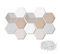 JurciCat 12 piezas de fieltro corcho pared hexagonales Con 50 chinchetas Corcho pared autoadhesivo autoadhesivo Apto para oficinas pisos dormitorios y como decoración de pared