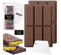 Jurcicat 2 Piezas Molde de Silicona para Chocolate y Turrón - BPA Libre, DIY para Bombones y Praliné (Diamante)