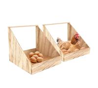 JurciCat 2 Ponederos para Gallinas Ponederos para Montaje en Pared Madera Accesorios con Esteras para Poner Huevos Nidos para Gallinas Pájaros y Patos