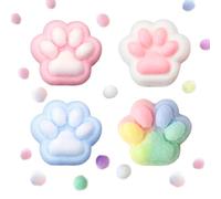 JurciCat 4 Piezas Taba Squishy Squishy Gato Fufu Squishy Squishy Grande con Bolas Divertido antiestrés y Alivio de la ansiedad（A）