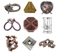 JurciCat 9 Piezas Rompecabezas Juegos de Metal Ideal Juegos de Rompecabezas Adultos Juegos de Regalo