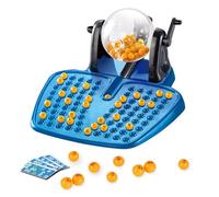 JurciCat Juego De Lotería con 1 Máquina De Lotería 90 Fichas De Puntuación 90 Bolas Pequeñas 48 Tarjetas Fiestas Después De La Cena Navidad Vacaciones Y Eventos Regalo (Azul)