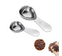 JURENEE 2 Piezas Cuchara Dosificadora, 430 Acero Inoxidable Cuchara Medidora Gramos, con Herramientas Graduadas Cucharas Medidoras Gramos, Diseño de una Sola Pieza, Adecuado para los Granos Café