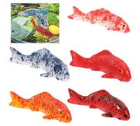 JURENEE 5 Piezas Peces de Juguete de Colores Artificiales, Peces Simulados Resina, Peces Decoración Acuática de Paisaje en Miniatura de Bricolaje, Color Realista, Material Altamente Transparente