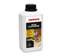 JURGA Plastificante para hormigón, 1 L, aditivo para hormigón, resistente a heladas y sal de deshielo, sin corrosión del acero, color marrón