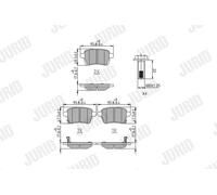 JURID Juego Pastillas de Freno de Disco para Opel Corsa E X15 1.0 Adam M13 Fiat