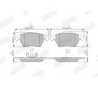 JURID Juego Pastillas de Freno Discos Aje Delantero para VW Beetle Cabriolet 5C7