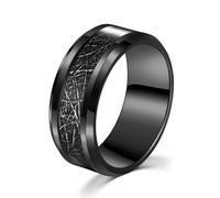 Jurikko Anillos de tungsteno de 8 mm para hombre, anillos de compromiso clásicos para él, acabado mate, doble ranura azul, ajuste cómodo, talla 7-12, 8, Carburo de tungsteno, Sin piedras preciosas