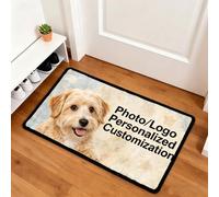 JURLEA Felpudo Personalizado con Foto y Texto 40x60 cm Alfombra de Entrada Antideslizante y Lavable para Exterior e Interior Regalo Original para Dueños de Perros y Gatos