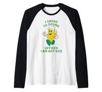Juro Al Oficial Borracho Que No Soy Dios Camiseta Manga Raglan