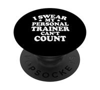 Juro Que mi Entrenador Personal no Puede Contar el Gimnasio Divertido afuera PopSockets PopGrip Adhesivo