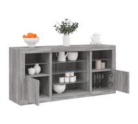 Juroupi Aparador con Luces LED aparador Salon Muebles de Salon Mueble Entrada aparadores para Salon Gris Sonoma 142,5x37x67 cm