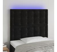 Juroupi Cabecero con Luces LED cabeceros de Cama cabeceiras de Cama Terciopelo Negro 90x5x118/128 cm