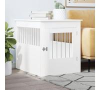 Juroupi Muebles de jaula para perros, color blanco, 64,5 x 80 x 71 cm, madera de ingeniería, caja básica para perros, muebles de jaula para perros, casa para perros-838330