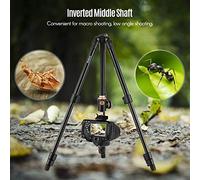 Juroupi Q160SA Camera Trípode Trípodes Completos con Trípodes de Burbuja de Cabezal Panorámico Ajustable Trípode de Viaje Portátil para Cámaras Digitales DSLR Mini (Negro #-2)