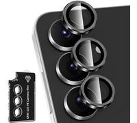 Jurqqer Protector de Cámara para Samsung Galaxy S25 FE [Resistente a Arañazos] Cristal Templado Ultra fino 9H & Marco de Aleación de Aluminio Aeroespacial, Negro