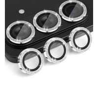 Jurqqer Protector de Cámara para Samsung Galaxy S26 / S26 Plus - Cristal de Zafiro 9H y Aleación de Aluminio Aeronáutico, Antiarañazos, Instalación en 1 Paso, Ultra Delgado, Glitter Blanco