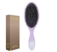 Jurrissa Cepillo de pelo de cerdas de jabalí para mujeres y hombres, cepillo desenredante para alisar el masaje, añade brillo, nailon y cerdas de jabalí, cepillo desenredante para cabello saludable (1