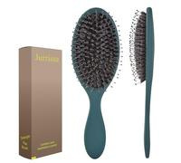 Jurrissa Cepillo de pelo de cerdas de jabalí para mujeres y hombres, cepillo desenredante para alisar, masajear, añadir brillo, nailon y cerdas de jabalí, cepillo desenredante para un cabello