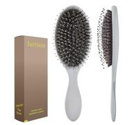Jurrissa Cepillo de pelo de cerdas de jabalí para mujeres y hombres, cepillo desenredante para alisar, masajear, añadir brillo, nailon y cerdas de jabalí, cepillo desenredante para un cabello