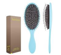 Jurrissa Cepillo de pelo de cerdas de jabalí para mujeres y hombres, cepillo desenredante para alisar, masajear, añadir brillo, nailon y cerdas de jabalí, cepillo desenredante para un cabello