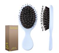 Jurrissa Mini cepillo de pelo portátil para mujeres, hombres y niños, tamaño de viaje, para bolsillos, monederos, mini cepillo desenredante para todo tipo de cabello, cepillo de paleta de cojín