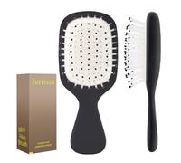 Jurrissa Mini cepillo de pelo portátil para mujeres, hombres y niños, tamaño de viaje, para bolsillos, monederos, mini cepillo desenredante para todo tipo de cabello, cepillo de paleta pequeño (negro)