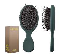 Jurrissa Mini cepillo desenredante para mujeres, hombres y niños, tamaño de viaje, portátil, para bolsillos, monederos, nailon y cerdas de jabalí, cepillo de paleta pequeño para suave, añade brillo