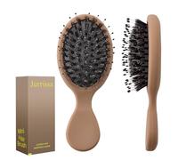 Jurrissa Mini cepillo desenredante para mujeres, hombres y niños, tamaño de viaje, portátil, para bolsillos, monederos, nailon y cerdas de jabalí, cepillo de paleta pequeño para suavidad, añade brillo