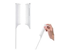 Jurrissa Peines de cola de rata para separar, peine de cola de rata retráctil portátil, peines de separación para estilista, peine de dientes finos, cola de pasador de acero inoxidable, fácil de