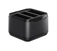 Jurtmy Base de carga de batería de 3 bahías compatible con DJI, para Osmo360, estación de carga de cámara portátil, estuche de almacenamiento ABS para cámara de acción 12 x 12 x 12 cm
