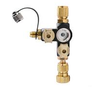 Jurtmy Herramienta de instalación de núcleo de válvula de 1/4 pulgadas con cristal para climatización, doble válvula de latón y acero inoxidable, mango antideslizante para aparatos de aire