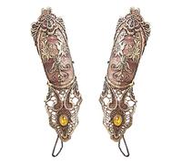 Jurxy Gothic Hand Cuff con Broche Victoriano Steampunk Wrist Cuff Gear Pulsera para Boda Nupcial Halloween Fasching Accesorios - 1 par