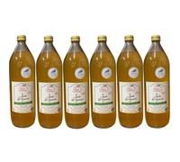 Jús de manzana artesanal, 100% puro zumo, sin azúcar añadido y sin conservantes, 6 botellas de 1 litro.