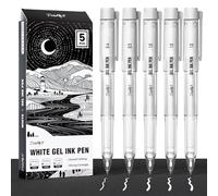 JusArt Bolígrafos de gel blanco puntas surtidas de 0,4 mm, 0,5 mm y 1,0 mm. Bolígrafos de tinta blanca opaca para papel negro, dibujo