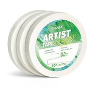 JusArt Cinta adhesiva de 3 paquetes para papel de acuarela,1,27 cm de ancho, 183 m de largo, cinta blanca para dibujo, pintura a gran escala, libre de ácido, de baja adherencia