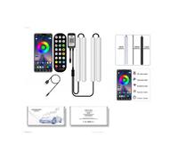 JUSCH Bluetooth Foot Voice-activated LED Car Rhythm Light-Y11/U [Bluetooth APP + Button + Remote Control] Black and White Shell (One Set)